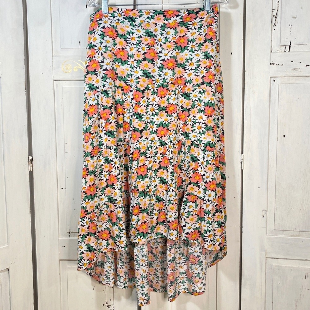 Prettygarden Cottage Country Midi Skirt Size‎ Large Hi-Low Lined Flowy Airy - Picture 5 of 10